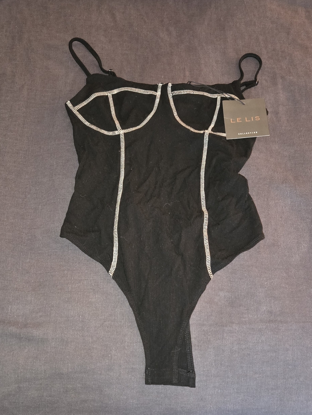 Black Bodysuit With Bodice And Bust